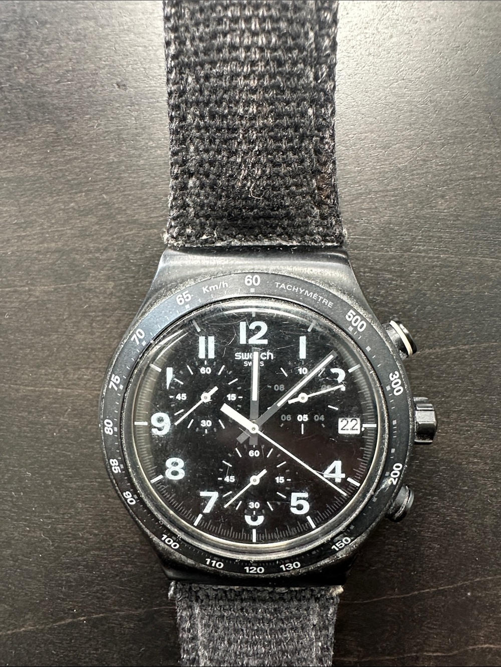 Swatch Black Men's Chronograph Watch